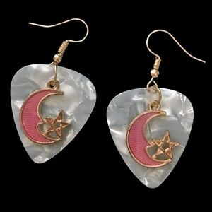 HAND Crafted Drop Earrings Repurposed Guitar Picks Save the Ice Shelf